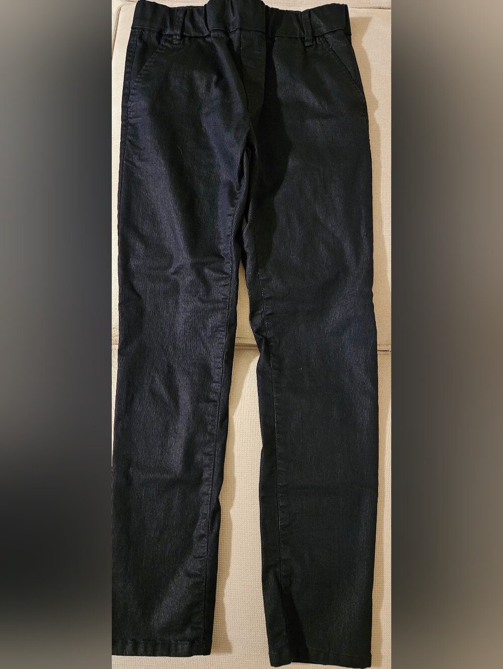 Bevy Flog Black Fine Wale Corduroy Pull On Stretch Slim Pants Size 28